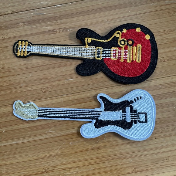 Other - Embroidered Guitar Patches - Red and White